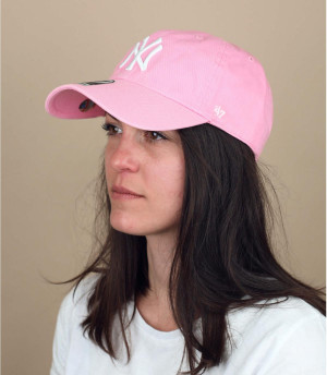 casquette NY rose clair Clean Up NY rose